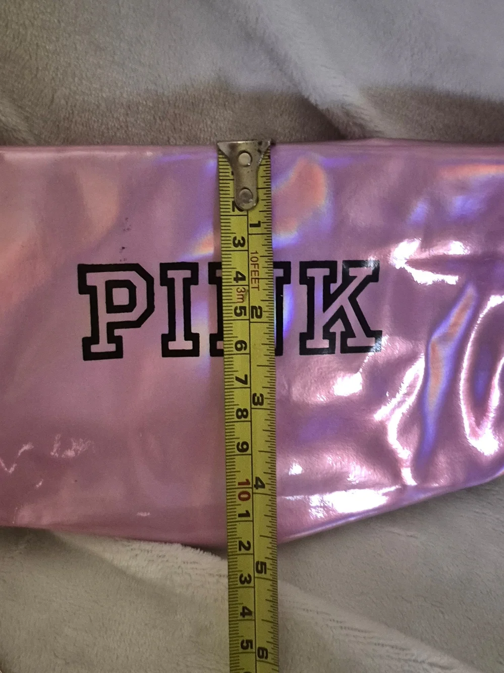 PINK Victoria's Secret Iridescent Pink Wristlet Cosmetic Bag